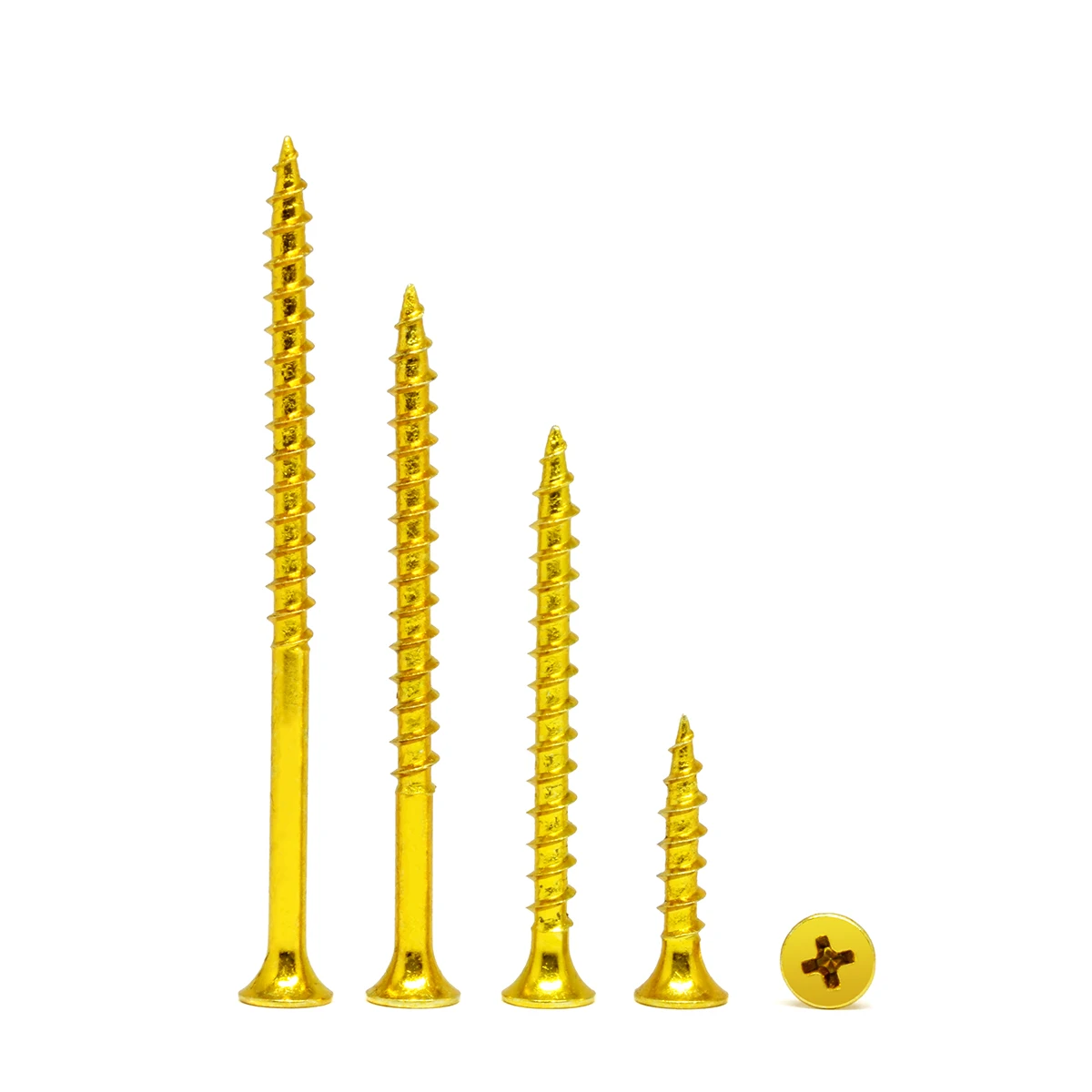 Yellow Zinc Plated Cross Recessed Countersunk Head Particle Board Self-tapping Wood Screw Hardware Screw