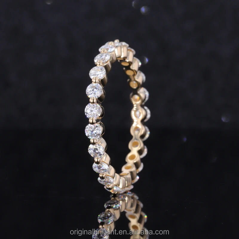 Starsgem Hot Selling Trendy Real 9K Gold Synthetic Diamond Simple Rings