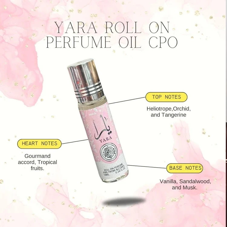 wholesale High quality 10ml Mini arabic YARA Roll On perfumes Dubai Men And Women Essential Oil lasting fragrance