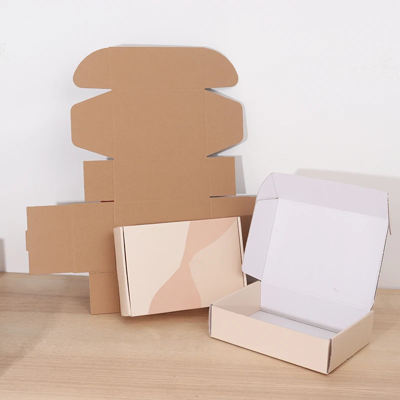 Factory custom custom logo pattern multi-color optional paper durable corrugated packaging cosmetics gift corrugated box