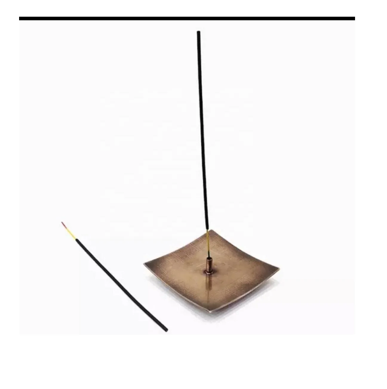 Solid Brass Square  Incense Stick Holder With Base Tray At Very Low Price