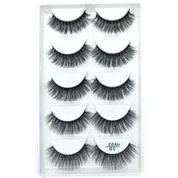 Eub Free Shipping HV series Crisscross natural thick 3D pack 5 pairs false eyelashes private label false eye lash packaging box