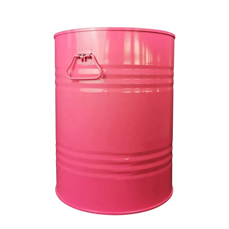 Steel 50L Drum Recyclable Pink Barrel Pail Screw Top Bucket For Fuel Petrol