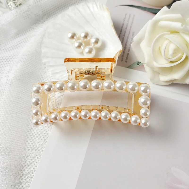 Fashion pearl transparent plastic hairpin girl accessory crown