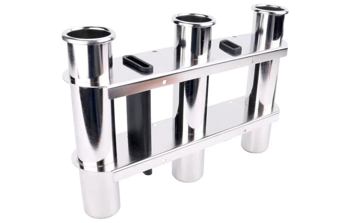 Подставка для удочки из нержавеющей стали, подставка для удочек из нержавеющей стали с 3 трубками, с панелью инструментов или хранилищем