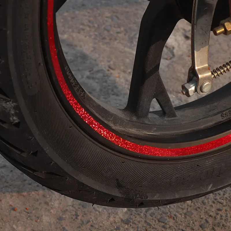 10 Inch 18 Inch Tire Decoration Rim Reflective Universal Waterproof Fashion Colorful PVC Motorcycle Wheel Stickers