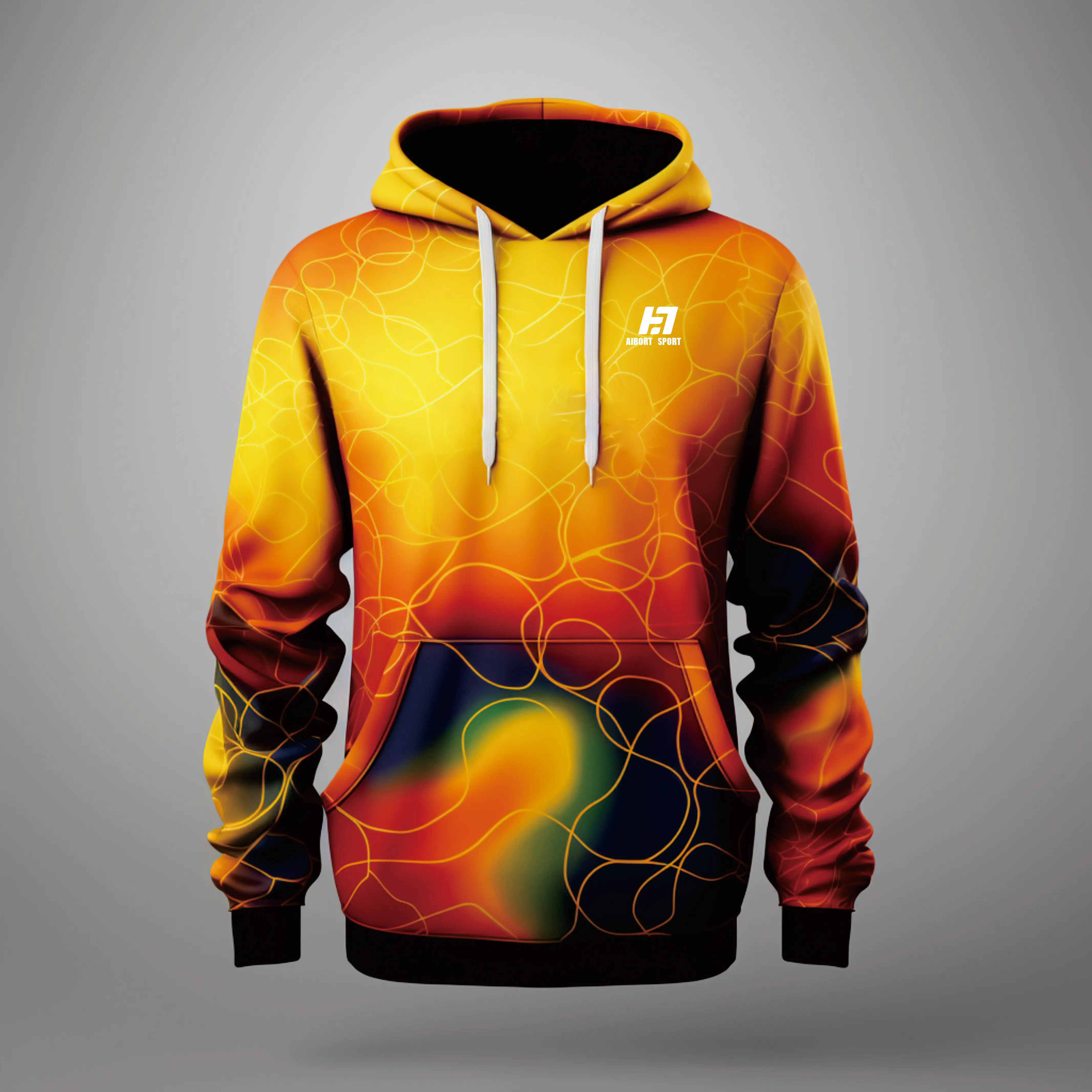 Aibort Wholesale Custom Sublimation Blank Zipper Terry Snap Hoodie Drop Shoulder Black Embroidered Fleece Lined Sweatshirt/