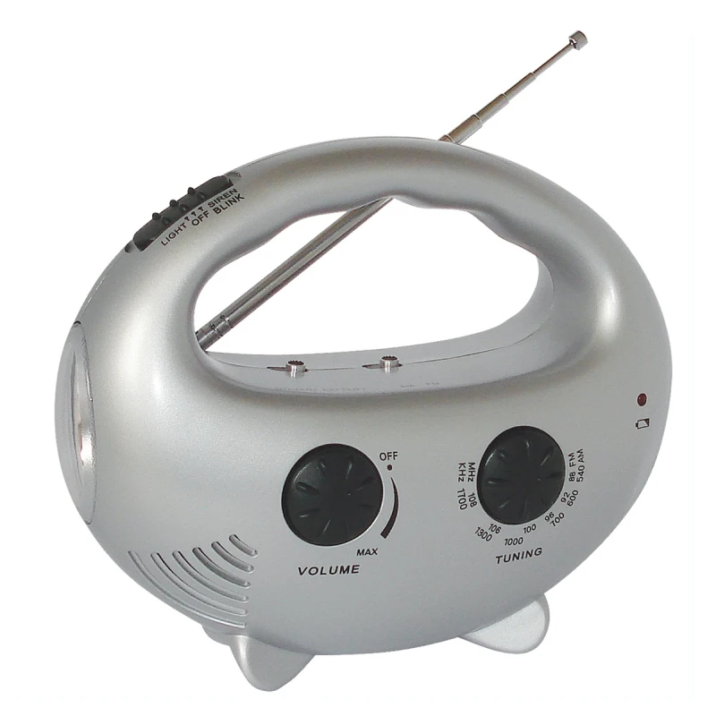 Dynamo emergency light radio with power bank with Burglar alarm