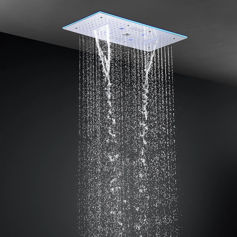 Modern multifunction 300*900mm shower head rainfall waterfall mist spray thermostatic stainless steel shower head