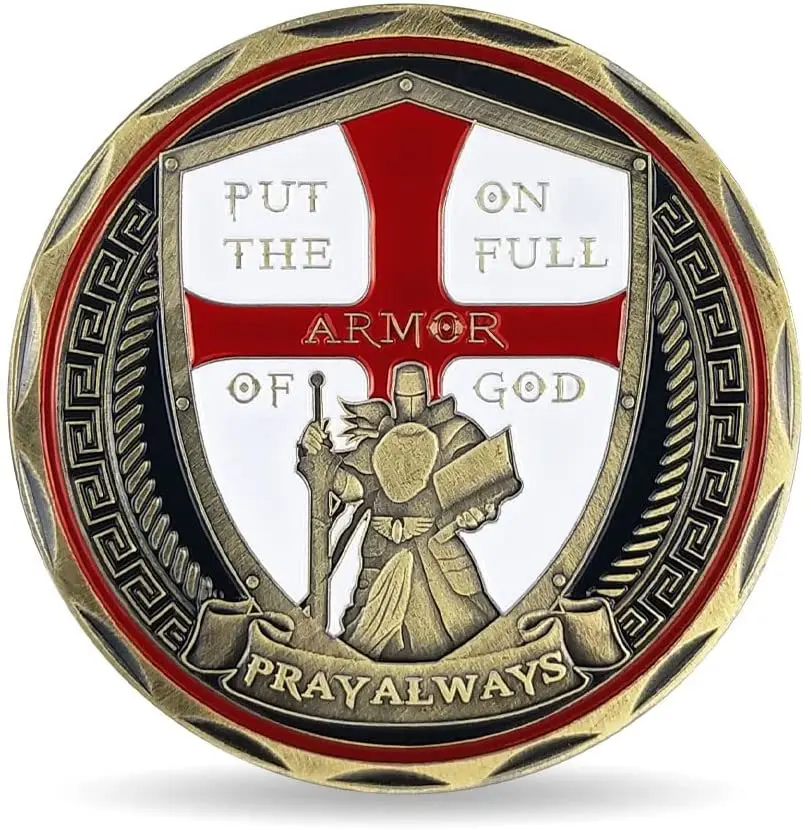 PUT ON THE FULL ARMOR OF GOD Coin The knight templar pray always coin