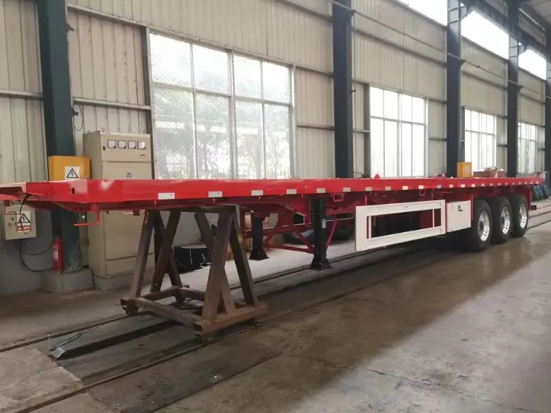 Used and New 3 Axle 50 Ton 60 Truck Trailer 20ft 40 ft 45ft Container Flatbed Semi for Sale