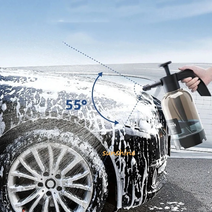 2L Car Washing Pressure Spray Bottle Hand Pressurized Foam Sprayer High Pressure Cleaner Car Washing Accessories Clearly Bottle
