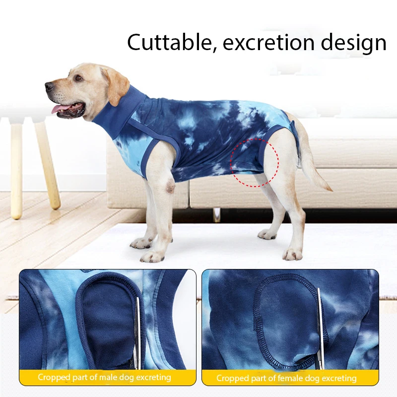 Pet Surgery Suit Professional Anti-Licking Pet Tie Dye Vest Comfortable Dog Surgical Recovery Cloth
