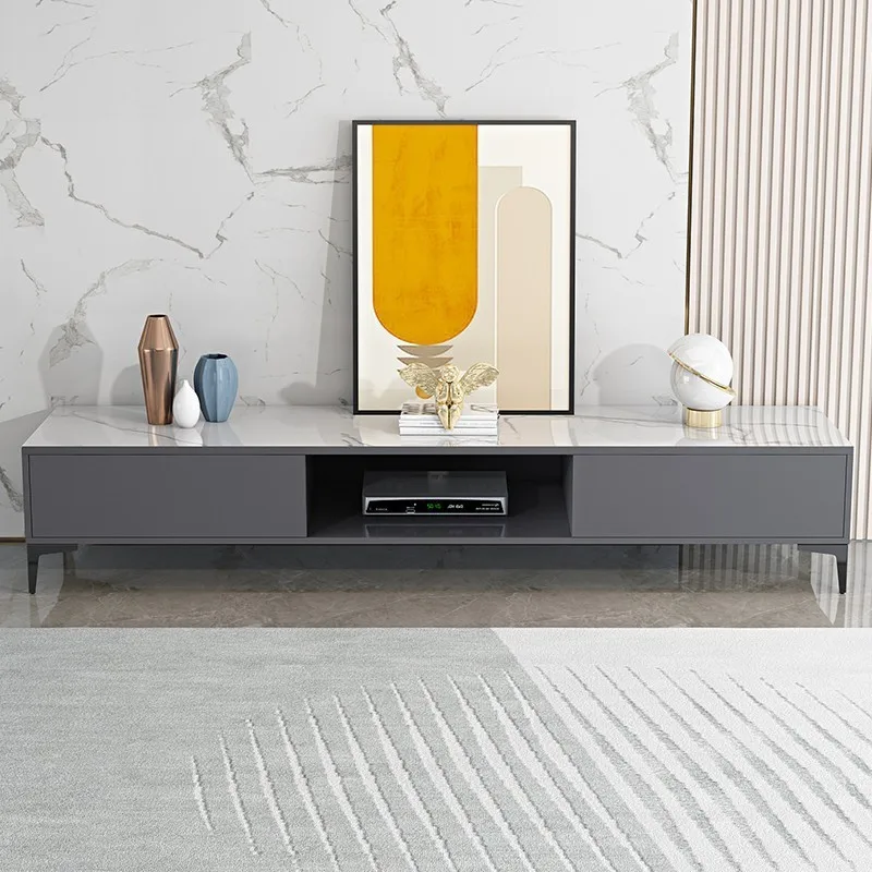Modern TV Stand with Drawers Small Entertainment Center with Open Storage Shelves Media Console Table for Bedroom, Living Room