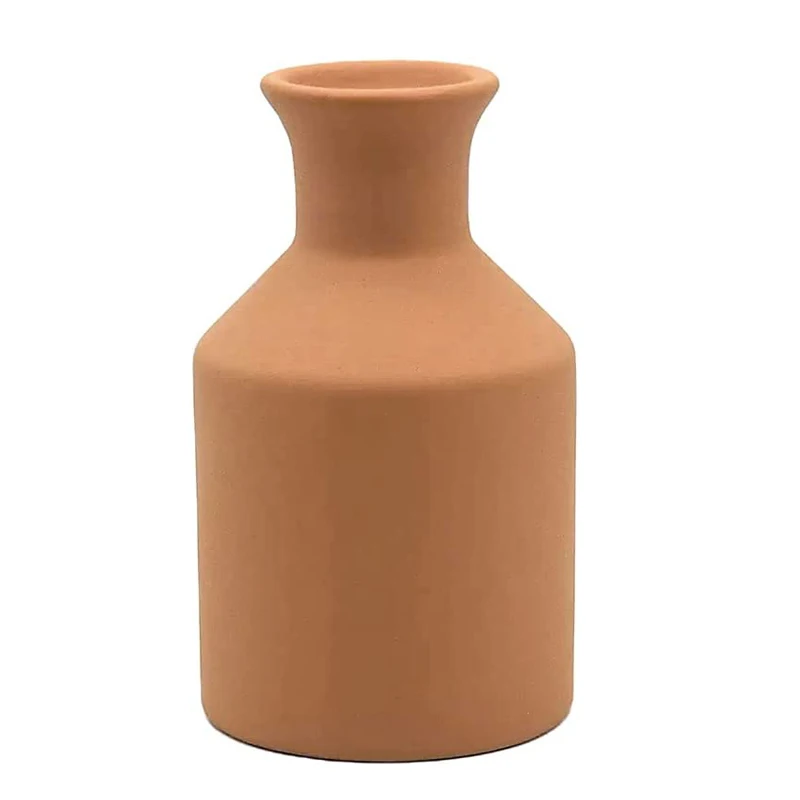 Modern Set Of 3 Terra cotta Vase Handmade Clay Vase