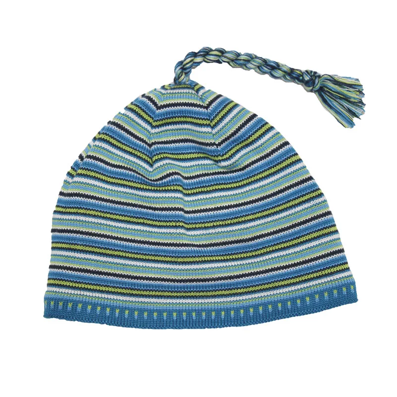 Custom Logo Acrylic Knitted Winter Hats Custom Striped Beanie Kids Stripe Hats