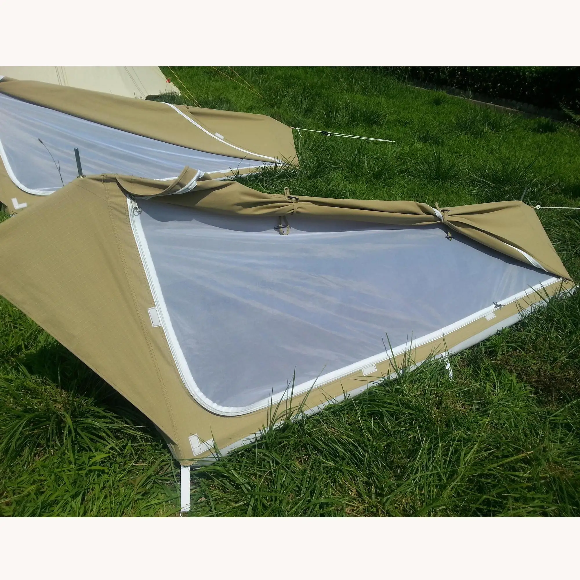 small type two pole swag tent for camping cotton canvas swag tent