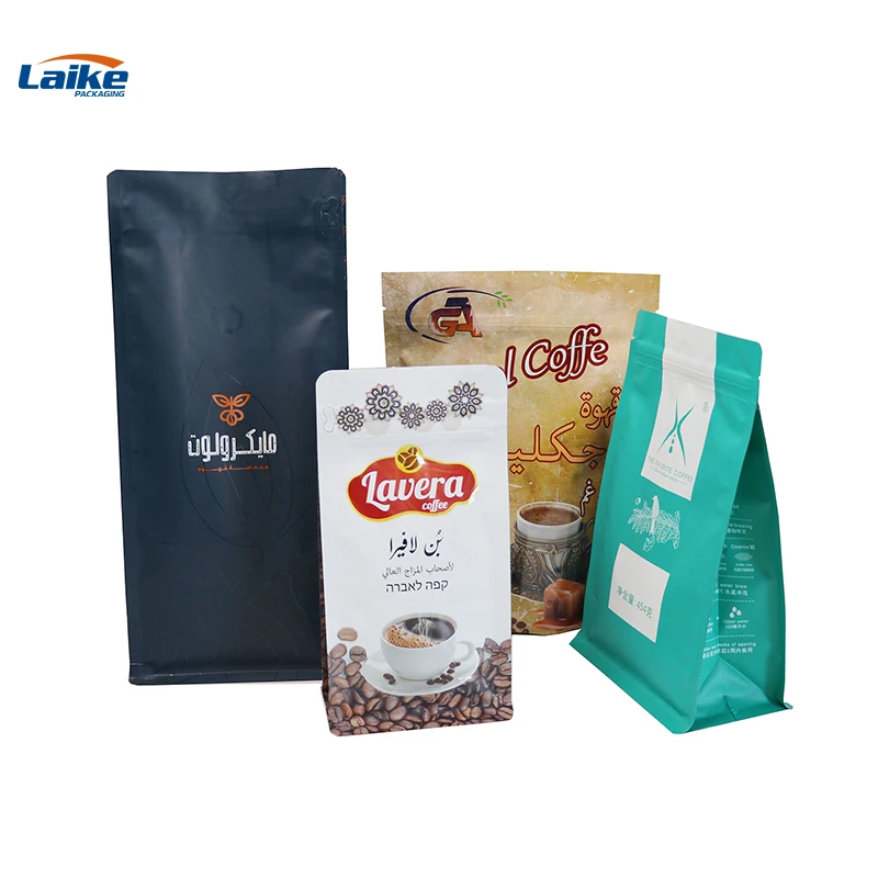 Custom printed bolsa de cafe Black Matte 12oz 16oz 250g 1kg Coffee Packaging Pouch Flat Bottom Coffee Bags with Valve and Zipper