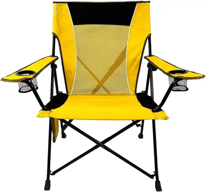 Large Outdoor Folding Chair with Cup Holder Side Bag Casual Portable Camping Back Armchair Modern Design Made Plastic Aluminum