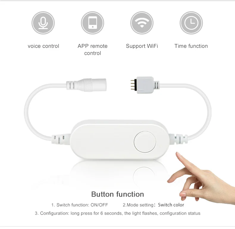 Wifi Mini RGB Tuya Light Strip Controller for RGBW LED Work With Smart Home Alexa 12v-24V 10A