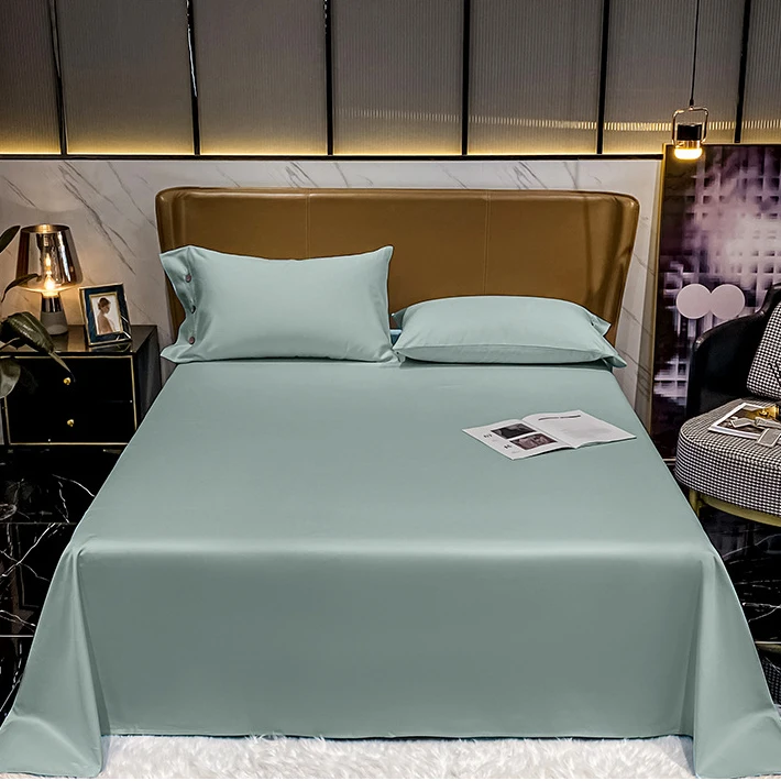 Wholesale Solid Color Bedsheets 100% Cotton Tencel Quilt Cover Bed Sheets 4pcs Bedding Set