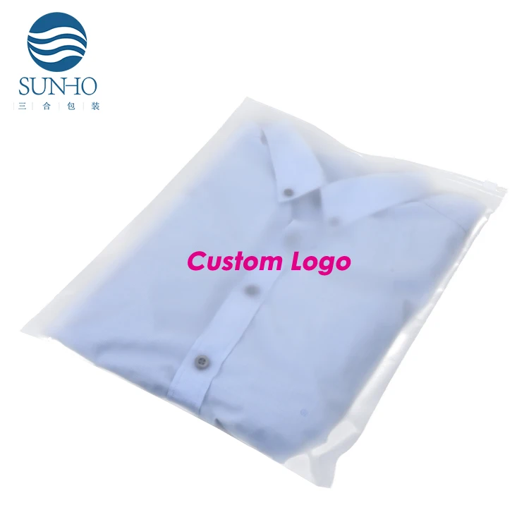 Frosted Zipper Bag Translucence Clothing Packaging Bag Clear PE Ziplock Bags Wholesale With Custom Logo Printed