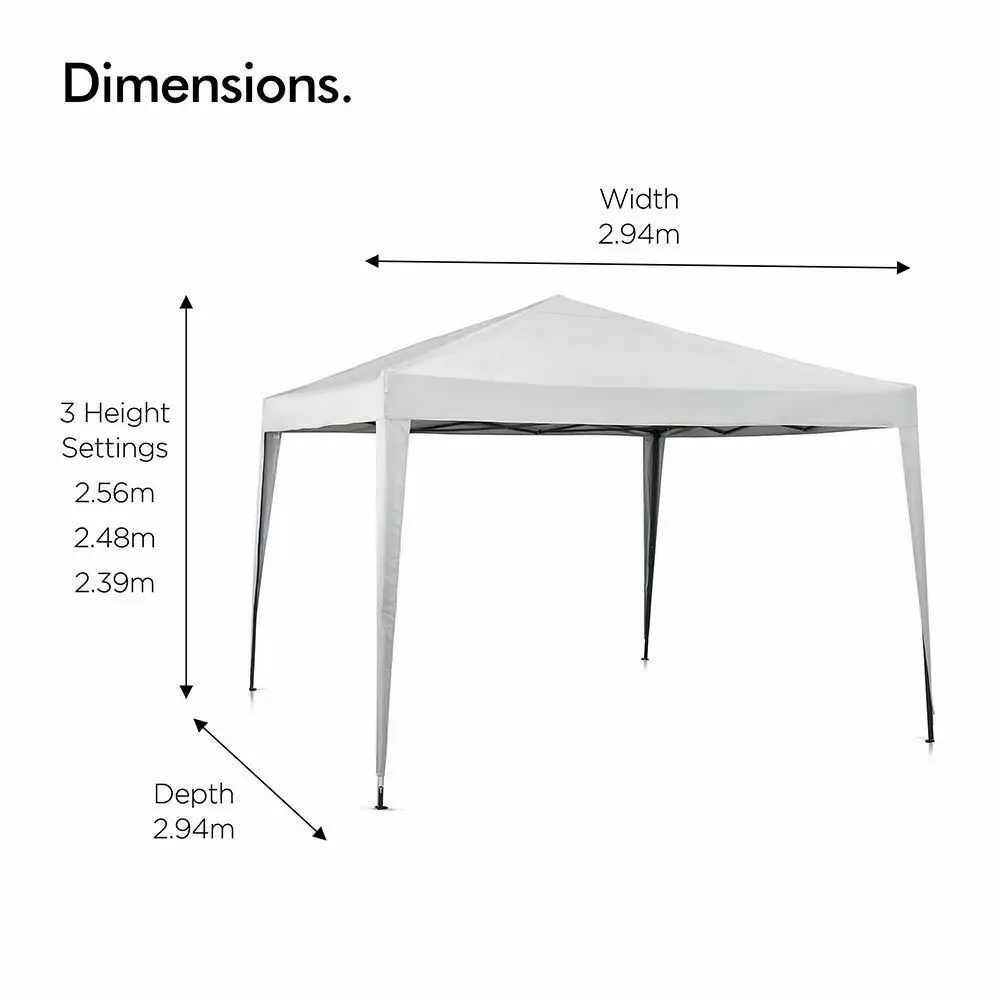 Garden Gazebo Marquee Party Tent Heavy Duty Easy Pop Up Outdoor Patio 3x3m