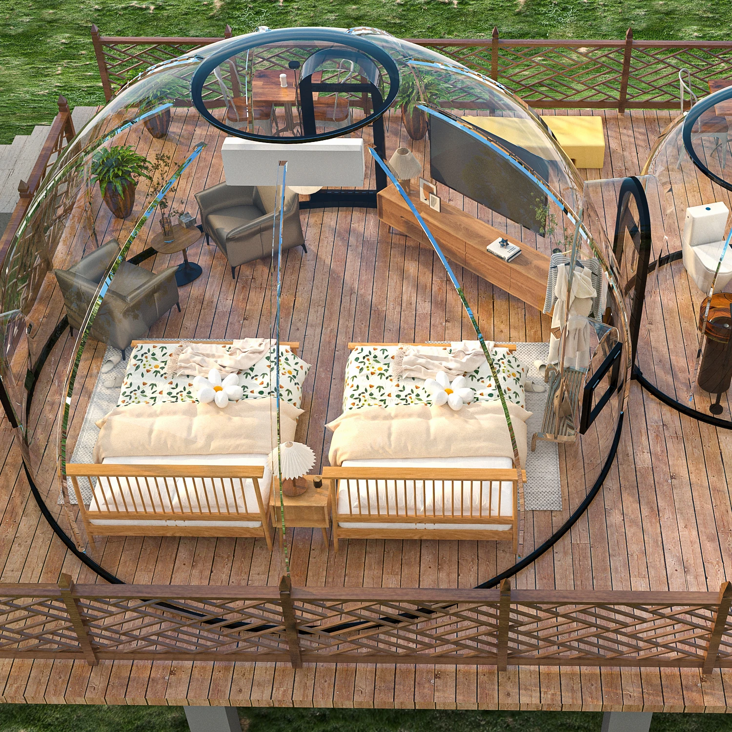 Full House Prefabricada Transparent Igloo Dome Bubble Luxury Hotel Tent Dome Room