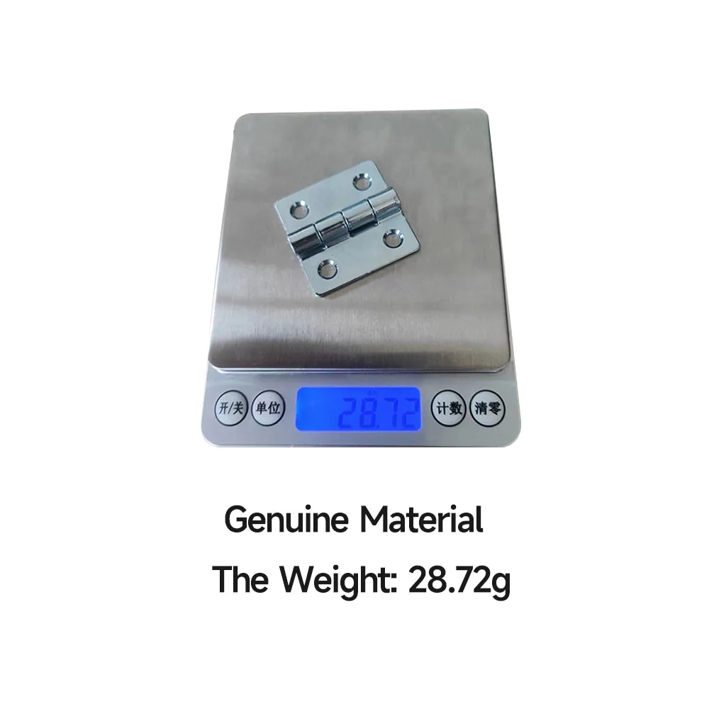 Thcoo Flat Iron 40*40mm Small Hinge Stainless Steel Cabinet Wooden Door Hinge for Hardware Accessories Gift Box 40*40mm