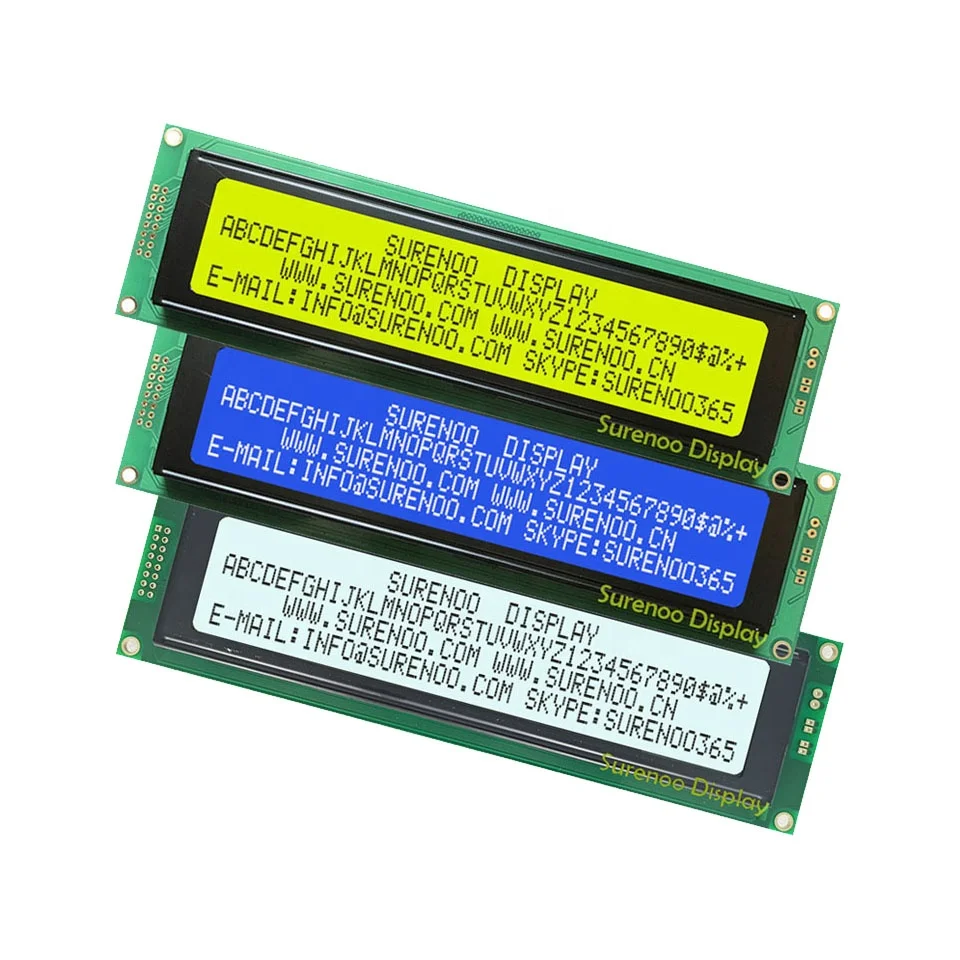 190*54MM 2*8P+2P 404 4004 40X4 Yellow Green Blue Character LCD Module Display Screen Panel LCM with LED Backlight