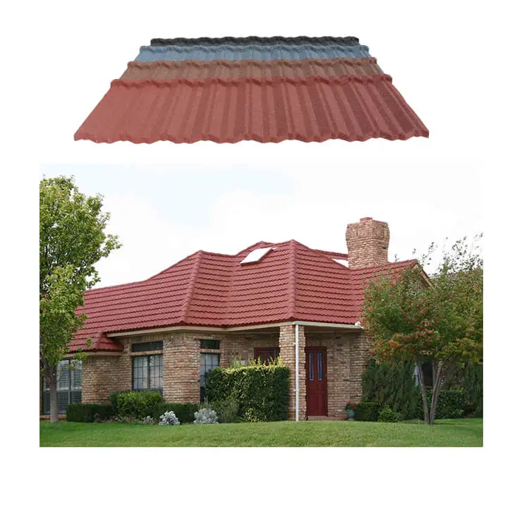 China High Quality Roofing Tile Colored Sand Colored Stone Metal Tile Export Manufacturers