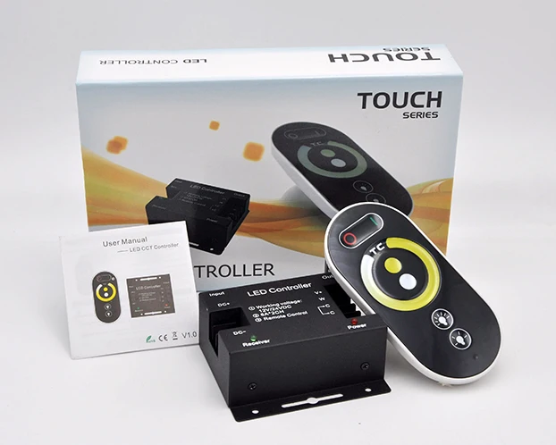 Светодиодный Радиочастотный пульт дистанционного управления красный зелёный синий 12 В постоянного тока 24 светодиодная полоса диммер беспроводной сенсорный