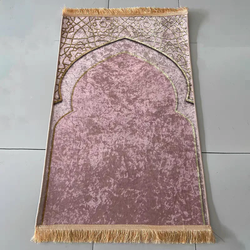 Muslim Turkish Custom Thick Gift Plain Cushioning Carpet Prayer Rug Prayer Mat Glass Painting Islamic Designs