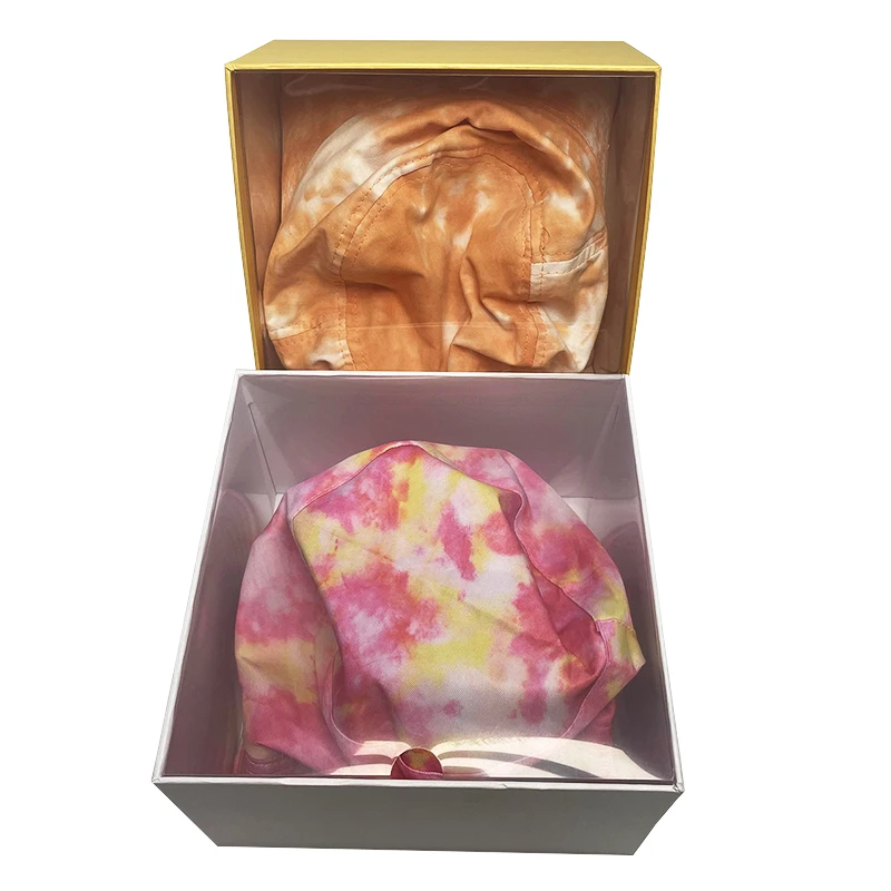 Wholesale Hot Style Hat Box Embossing Custom Brand Logo Ruby Hat Boxes With Lids Square Gold Case Shipping Box For Baseball Hats