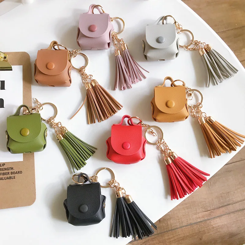 Luxury 3D Headphone bag For Airpods Pro Case With Leather tassel and Hardware buckle Earphone Bag For Apple AirPods3 Cover