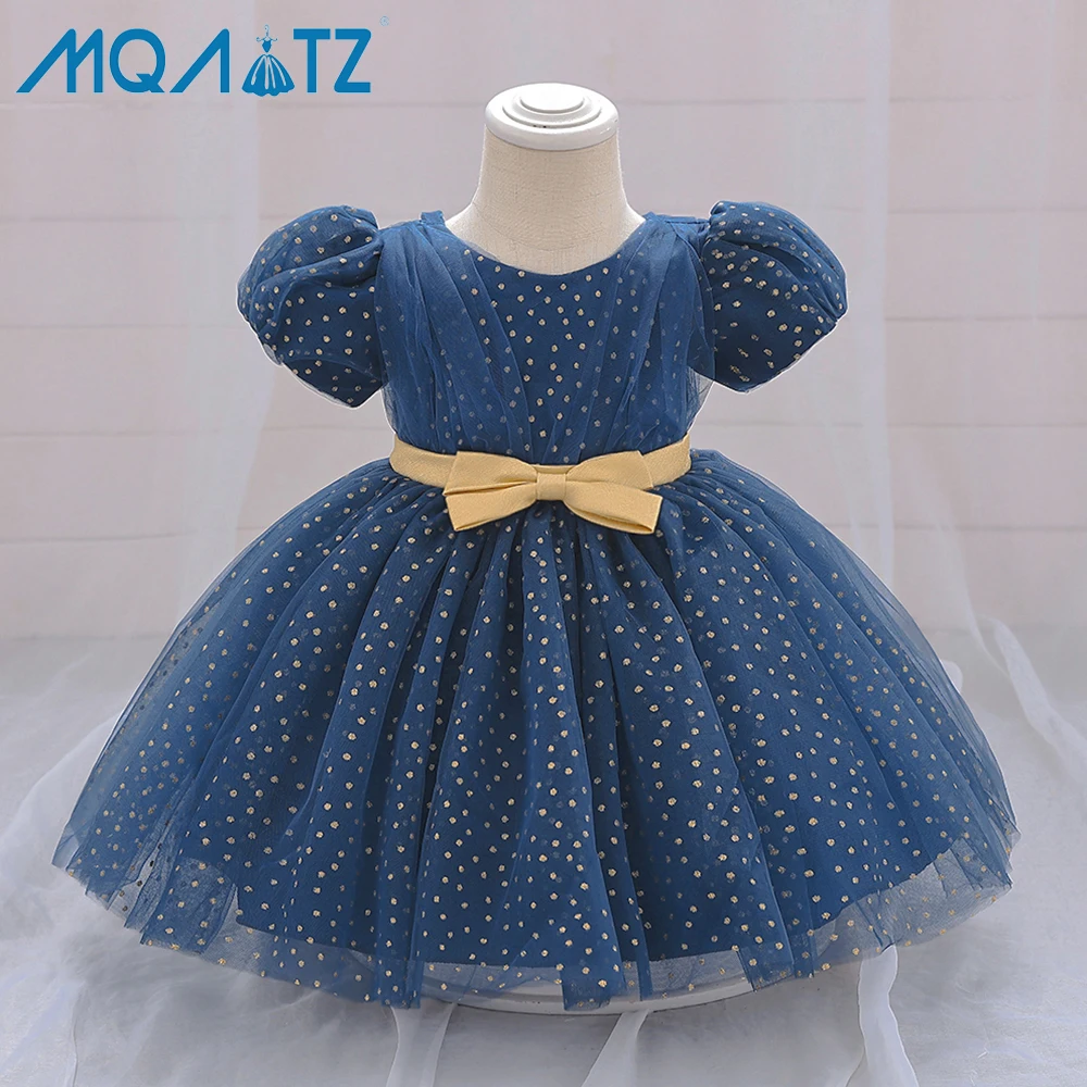 MQATZ baby girl christening dress frock design short sleeve kids wedding birthday dress  L2133XZ