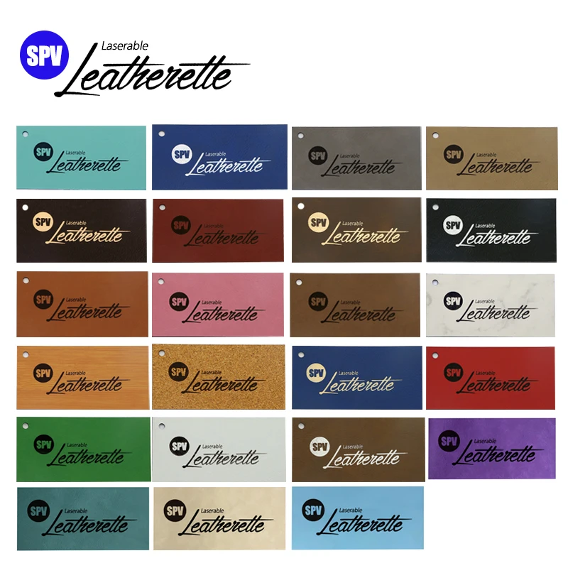 Rawhide laserable leatherette blanks with grey back without adhesive leather Laserd color black