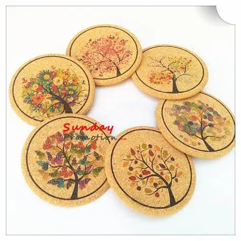 Wholesale Laminated Round Coffee Sublimation Blanks Coasters For Drink Cup Mat Custom Cork Coaster cork mat