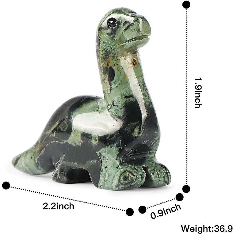 Jasper Dinosaur Hand Carved Gemstone Realistic Cute Dinosaur Figure Statue Animal Collectable Decoration or Gift