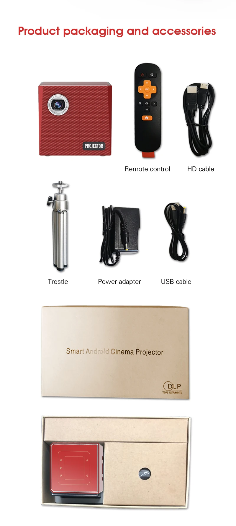 2020 mini dlp  Built-in Speakers Home Theater Projectors Led Projector for Home