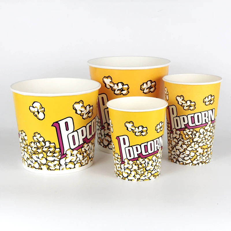 Popcorn Tub Custom Design Disposable Paper Popcorn Bucket from 24oz to 180oz