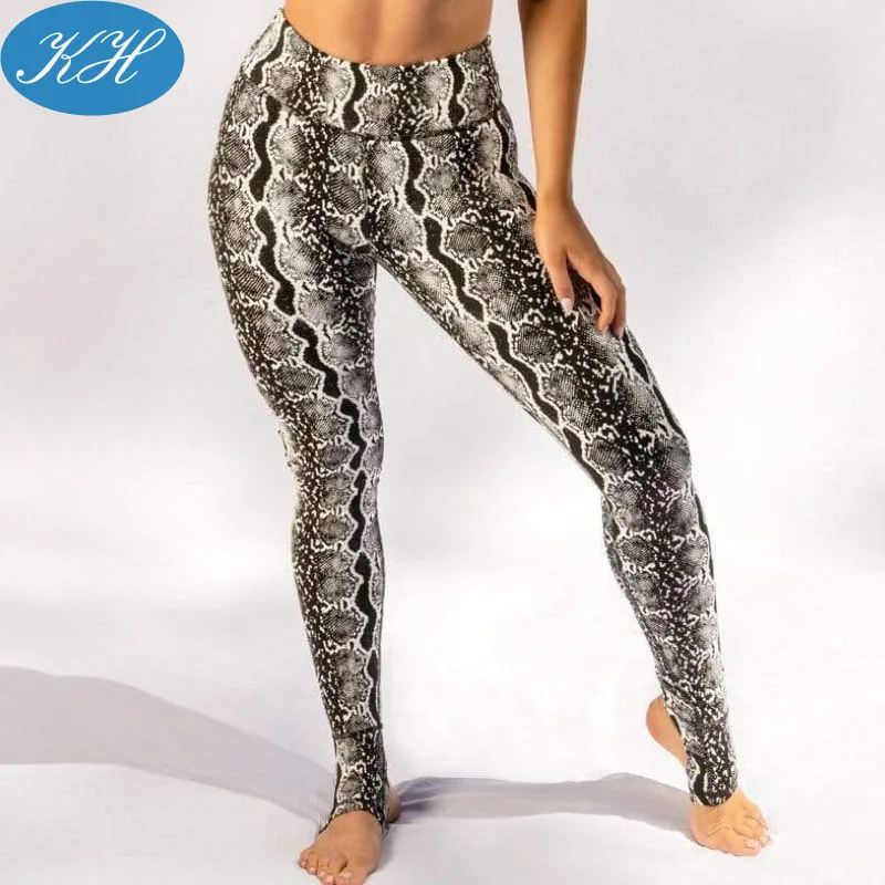 Custom Snake Print Pole Dancing Leggings Recycled Fabric Anti Slip Grip Sticky Pole Pants