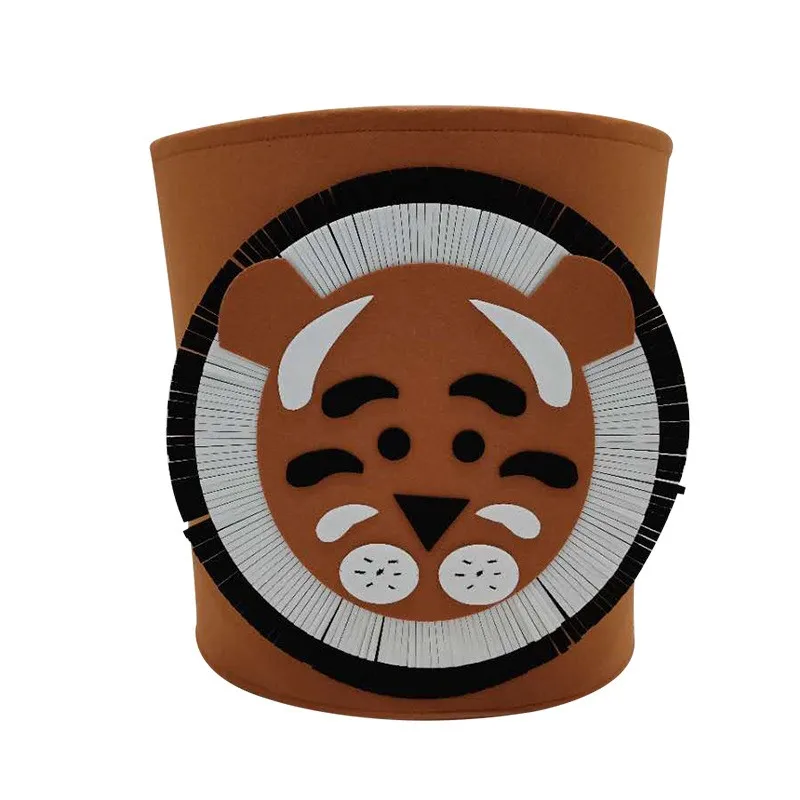 Felt Storage Bin Factory Supply Cute Cartoon Toys Storage Basket Dirty Clothes Miscellaneous Wool Felt Snack Storage Basket