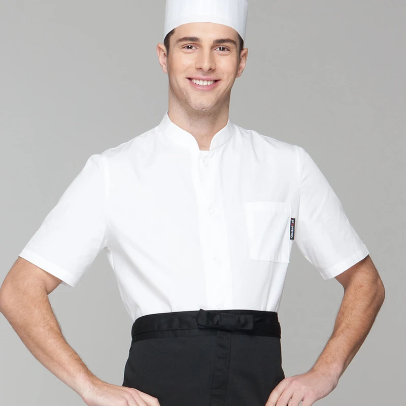 CHECKEDOUT short sleeve french white kitchen restaurant chef jacket