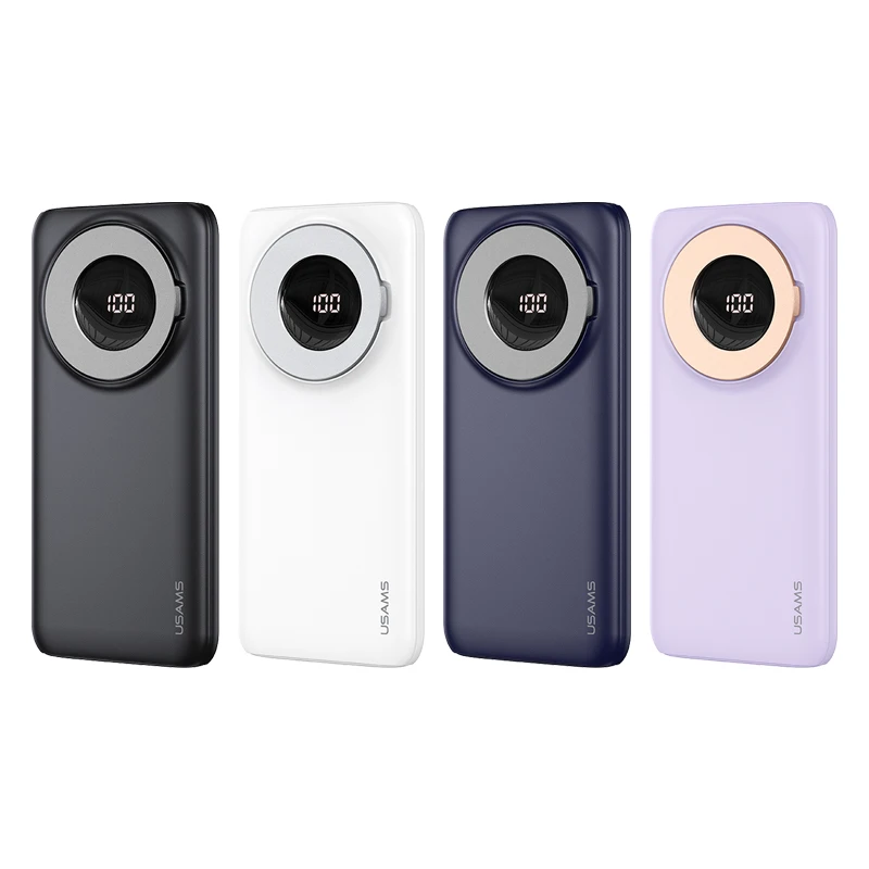USAMS светодиодный дисплей 10000 мА/ч, QC3.0 + PD мощность Магнитное беспроводное 20 Вт быстрой зарядки Power Bank с держателем для Iphone, 12, 13 лет