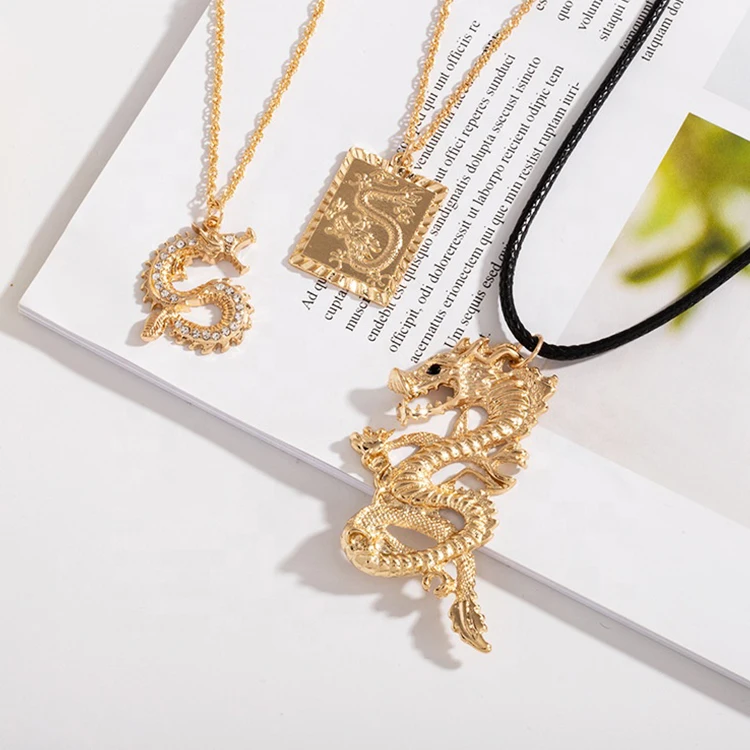 Women Vintage Chinese Style Zodiac Animal Earring Purple Crystal RhinestoneRose Coin Pendant Multilayer Dragon Snake Necklace