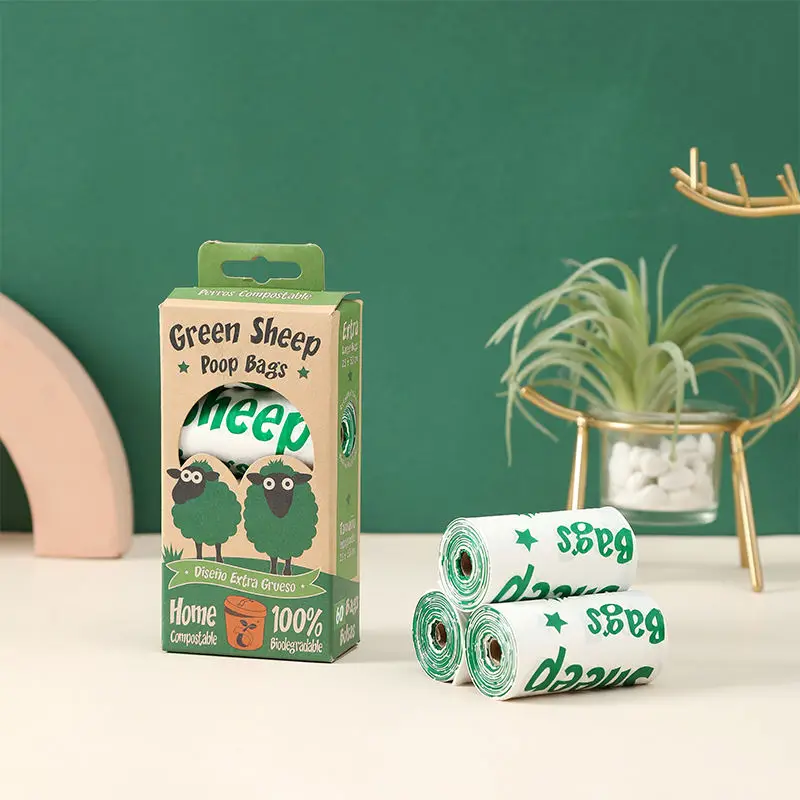 Private Label 100% Biodegradable Compost Dog Stool Bag Good Toughness Load-Bearing Environmentally Friendly Pet Waste Disposal