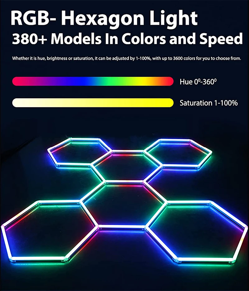 Factory Direct Sale customized Hot Selling RGB Hexagon Lighting Led Work Light