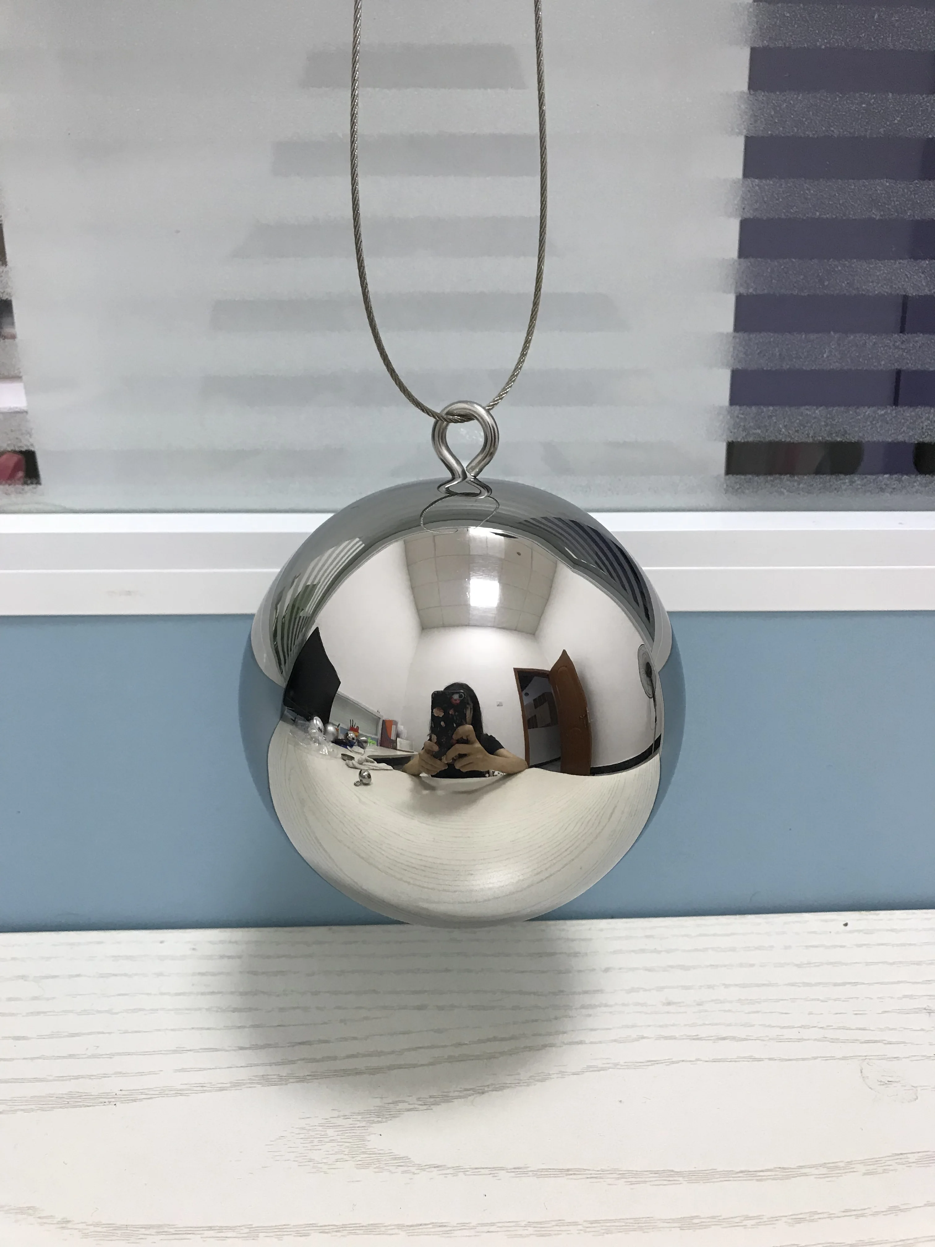 3 Inch Ceiling Reflective Outdoor Stainless Steel Decoration Ball High Mirror Polished LED Lights  Wall Mounted Indoor Use