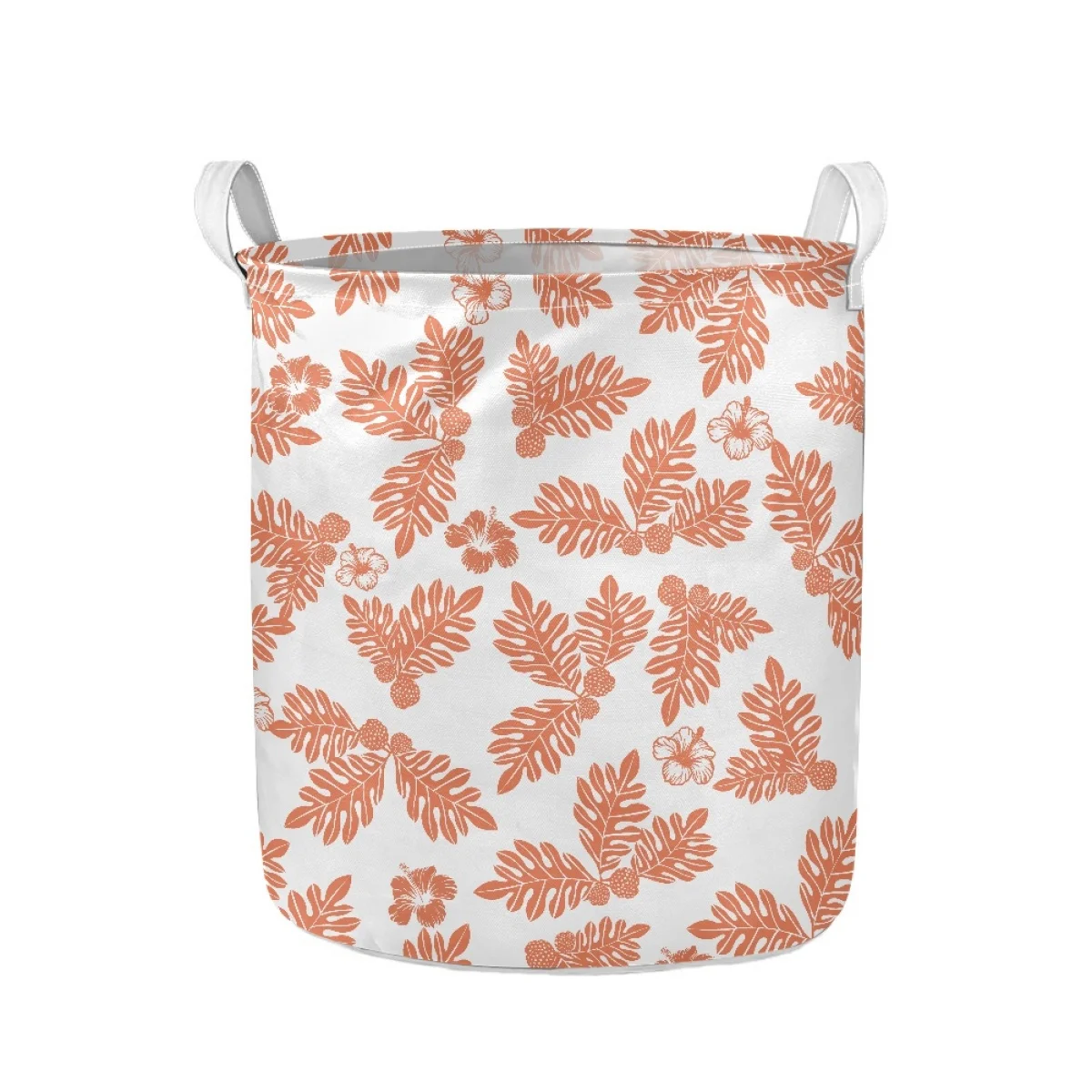 New Design Custom Hawaiian Fashion Ulu Leaves Fabric Prints High Quality Foldable Oxford Cloth Laundry Hamper Print On Demand